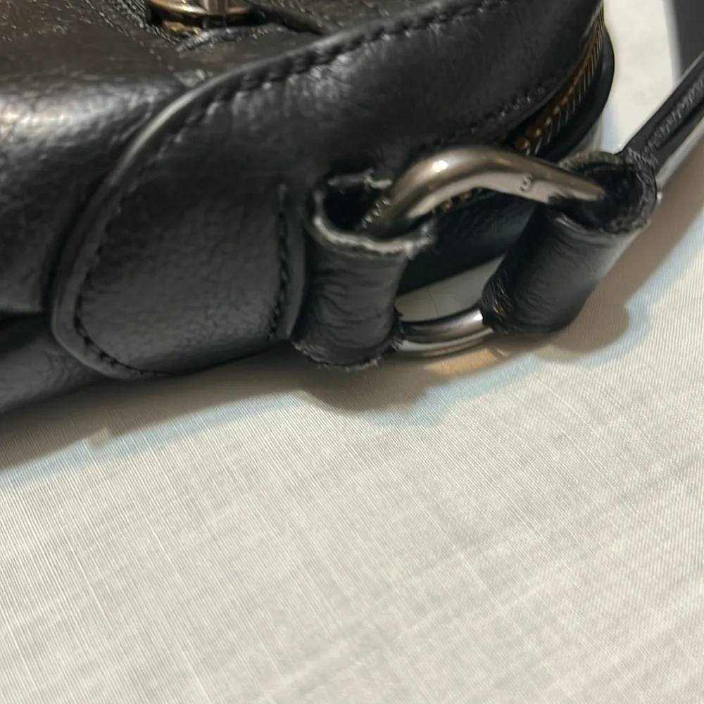 Coach Unisex Smythe Black Leather Crossbody Houston Flight Messenger Bag - Picture 7 of 8